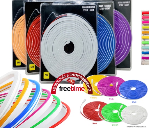 Cinta LED Neón Flexible un color 12V 5mts