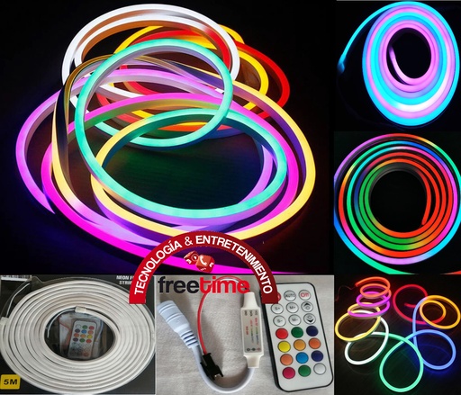 [FT0101] Cinta LED Neón Flexible RGB multicolor 12V 5mts